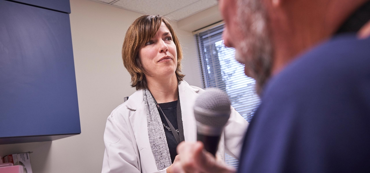 Barbara Ebersole, the director of speech pathology at Fox Chase, works with a team of speech therapists to offer advanced diagnostic and therapeutic interventions to patients.